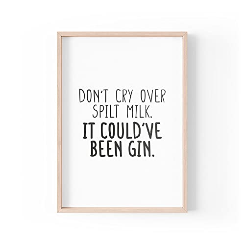 Lámina de ginebra con frase original tamaño A3 para decoración de pared