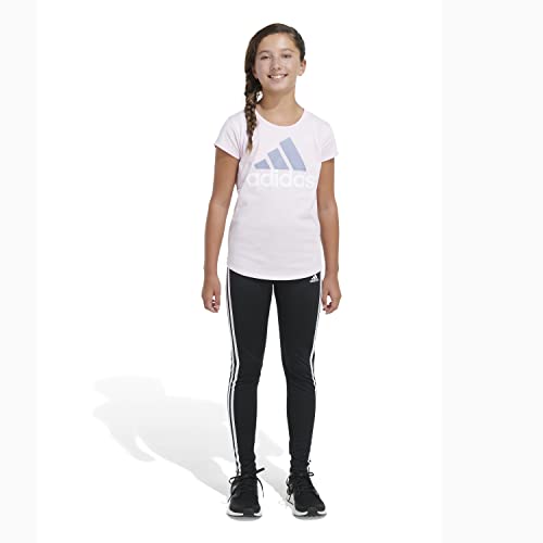 Adidas Girls' Little Short Sleeve Cotton Bos Essential Tee, Clear Pink, 6X #TOP2