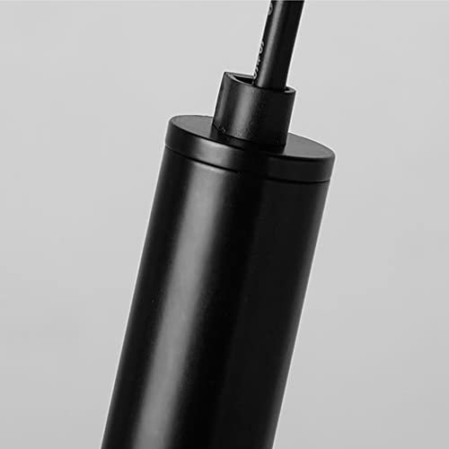 Lámpara colgante de una cabeza negra de techo para dormitorio con tubo de 50cm de luz cálida 6