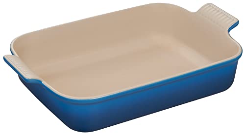 Plat à gratin Le Creuset céramique grand format rectangulaire bleu - 2