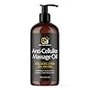 Anti Cellulite Massage Oil and Sore Muscle Body Oil | Massage Oil for Massage Therapy | Collagen and Stem Cell Skin Tightening Cellulite Cream and Massage Lotion for Women 8 Fl Oz by M3 Naturals