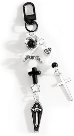 Cross Keychain Womens Gothic Coffin Keychain Dark Elegance Jewelry for Women Alternative Style Gift Idea image 5