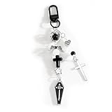 SHTALHST Cross Keychain Womens Gothic Coffin Keychain Dark Elegance Jewelry for Women Alternative Style Gift Idea