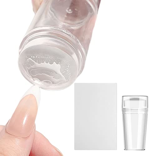 Stempel FüR NäGel Nail Art Stamper Clear Silicone Nail Stamper Jelly With Scraper Transparent Soft Nagellack Stempel For Diy French Nails Nageldesign