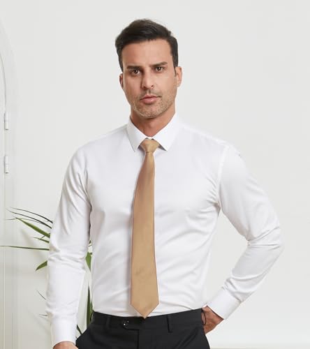 Image of DecTwig Men's Ties Solid Color Formal Neckties 3.15 inch (8CM) Black Ties For Men