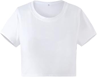 Womens Short Sleeves Sexy Crop T-Shirt Tops