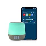 Babysense Dreamer Sound & Light Machine for Babies, Adjustable RGB Night Light, Clock and Temperature Display, Sleep Trainer, Program Schedule, White, Pink & Brown Noise Soother, Lullabies & Sounds