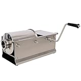 LifeSky Manual Sausage Stuffer Horizontal Design - Stainless Steel Sausage Maker with 4 Tubes & 3L Capacity for Home Kitchen & Small Scale Food Processing