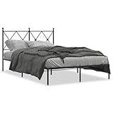  Homgoday Modèle 376500IT 376500IT - Tour de lit avec tête de lit en métal noir - 120 x 200 cm