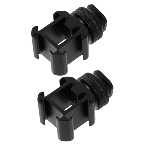 KONTONTY 2 Pack Hot Shoe Bases for DSLR Cameras Universal Bracket Mount Adjustable Hot Shoe Professional Video Light Adapter