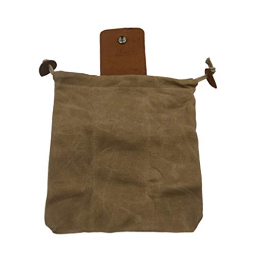 Guajave Bolsa Bushcraft De Lona con Funda De Cuero Y Hebilla, Herramienta Plegable De Alta Resistencia, FáCil De Enroscar Alrededor De Los Cinturones, Bolsa con CordóN para Acampar Al Aire Libre Cover