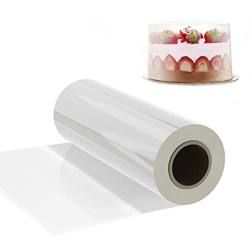 LONGMADA Cake Collar, Acetate Collars Sheets (6 Inch 32.8 Feet) Transparent Chocolate Mousse Collar Baking Surrounding Edge Decorating Acetate Roll Cake Decor