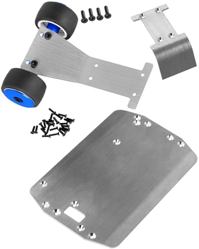 RCarmubWow RC Chassis Armor Skid Plate Protecter Guard & Wheelie Bar Set Upgrades Part for 1/18 LaTrax Teton,LaTrax Rally,Navy Blue