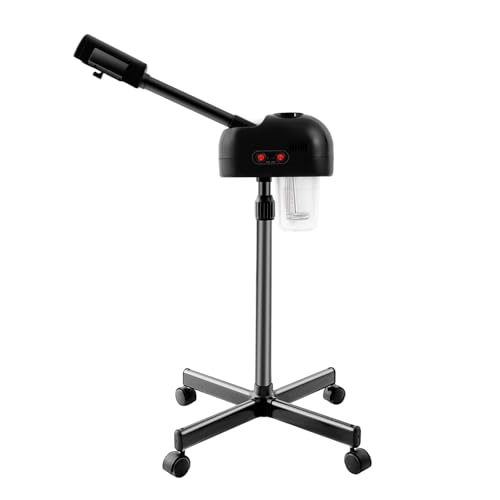 Vapore viso con serbatoio da 750 ml, sauna facciale con tecnologia nano nebulizzazione, 800 W con asta vapore regolabile in altezza, vaporizzatore per pulizia dei pori e idratazione