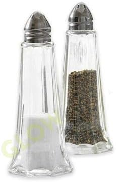 Glow Traditional Salt & Pepper Shaker  Set of 2 Glass Lighthouse Design with Easy Screw Cap  Perfect for Dining Table Home Restaurant Café  Ideal Container to Serve Condiments Spices or Seasonings