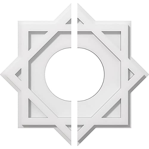 Ekena Millwork CMP16AL2-06000 Axel Architectural Grade PVC Contemporary, Two Piece Urethane Ceiling Medallions 16"OD x 6"ID x 8 3/4"C x 1"P by Ekena Millwork - Used condition - US$51.27