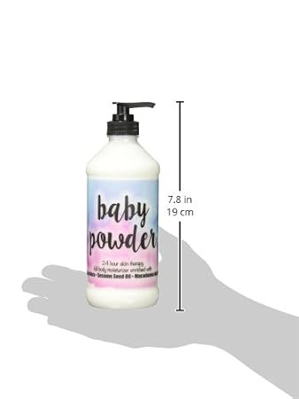 The Lotion Company 24 Hour Skin Therapy Lotion, Baby Powder Fragrance, Full Body Moisturizer, w/ Aloe Vera, Paraben Free, Made in USA, 16 oz bottle + 2 oz travel size