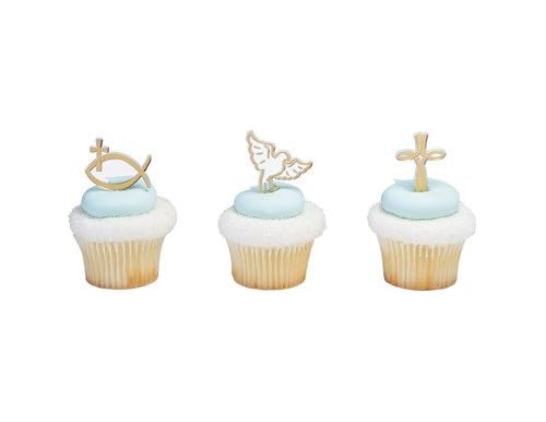 Baptism Cupcake Toppers: Celebrate the Sacrament with Religious Charm