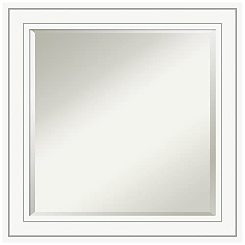 Amanti Art White Bathroom Mirror for Over Sink, 25x25 Vanity Wall Mirror