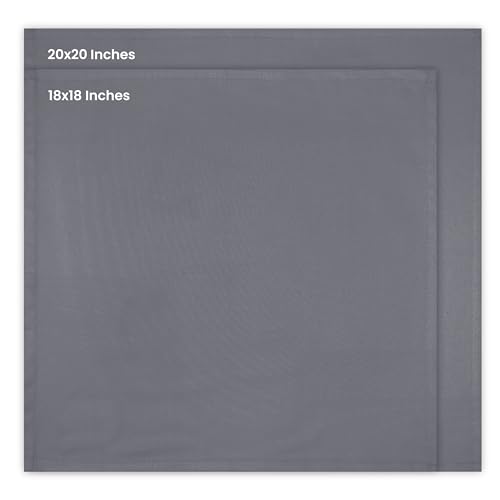 image for Utopia Kitchen Charcoal Cloth Napkins [12 Pack, 18x18 Inch] Absorbent 