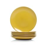 10 Strawberry Street Wazee Matte Coupe Dinnerware, Salad Plate, Yellow, Set of 6