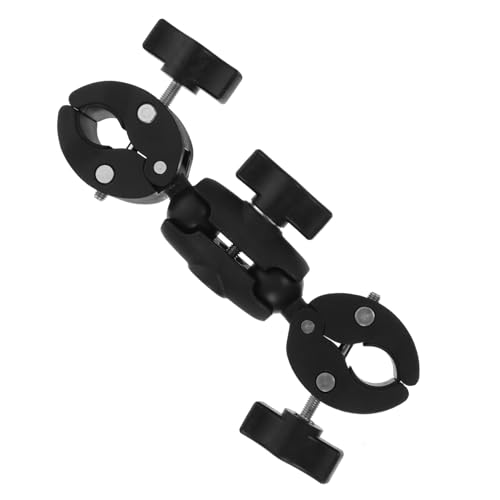 Soporte cámara moto ELAYARD con doble abrazadera negra para manillar de motocicleta