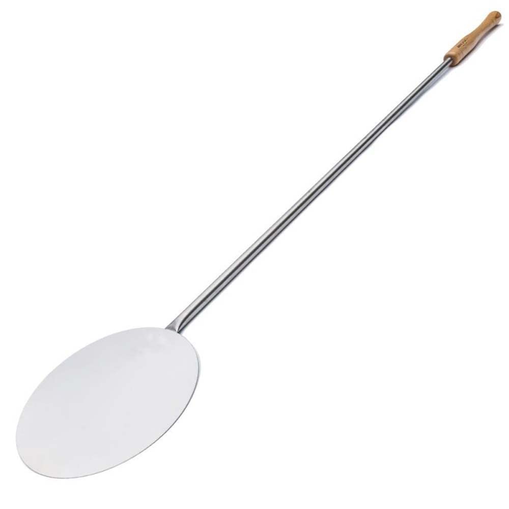 GIEMME Spoleto – Juego de 4 palas para pizza Ø 33 cm – Acero inoxidable – Mango largo 85 cm – Para hornos profundos 70–80 cm