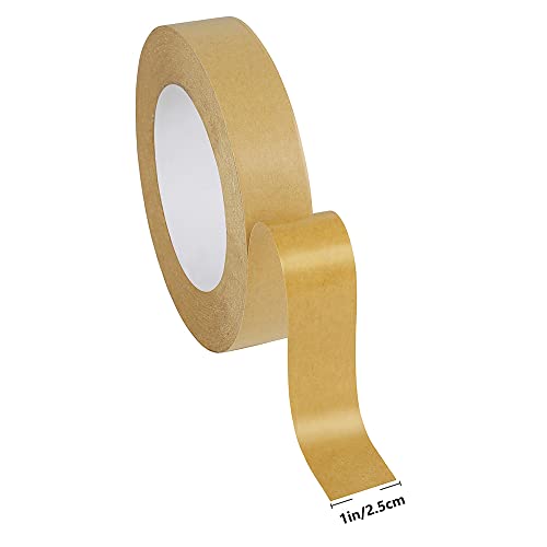 Jimtinso 2 Rolls Self Adhesive Picture Frame Backing Tape Kraft Brown,1'' Wide X 55 Yd #TOP1