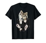 Wolf White Pup in Pocket T-Shirt Wolves Tee Shirt Gifts T-Shirt