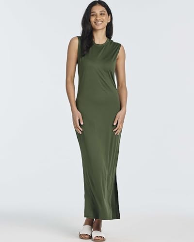 Image of Real Essentials 3 Pack: Women's Maxi Tank Dress | Sleeveless Casual Long Lounge Dress (Plus