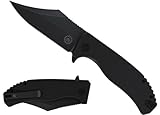 Off-Grid Knives - Caiman XL Folding Knife w. Bowie Blade, Sandvik 14C28N Steel, G10 Scales, Deep...