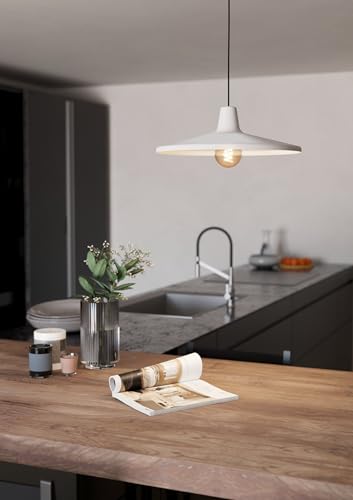Lámpara colgante Eglo Miniere de metal gris y madera de Ø 42 cm E27 4