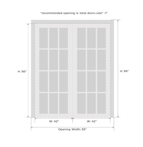 Image of Sartodoors Interior Door 3094 Closet Bypass Doors White with Black Opaque Glass Solid MDF Modern Design 84 x 96 in