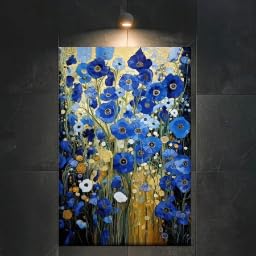 Décoration murale florale Jardin bleu pour habiller un mur vide de chambre à coucher
