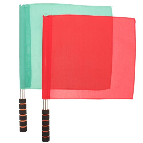 BESPORTBLE Referee Flag Hand Flag Red and Green Flag Sponge Handle Special Patrol Linesman Linesman Flag Performance Official Flag for Sports Events Soccer Football Hockey Training Match