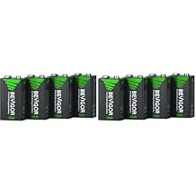 BEVIGOR 9V Rechargeable Batteries, NiMH 2000mWh, Long Lasting Power High Capacity 9V Batteries 4 Count Pack of 2