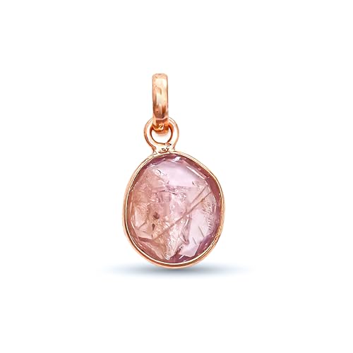 Pendentif spinelle pour femme en argent sterling 925 avec pierre taillée en rose