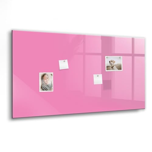 Tableau en verre magnétique effaçable sans trace 120x60 rose anti-rayure