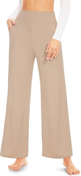 ACTINPUT Yogahose Damen High Waist - Halara Hosen Damen mit Taschen, Weites Bein Schlaghose Flared Leggings Stoffhose Jogginghose Freizeithose für Yoga, Workout, Fitness,Sports