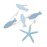 Décors de pétoncles nautiques : conçus en forme de poisson, chic et unique pour décorer votre mur, pendentifs en forme de poisson en bois