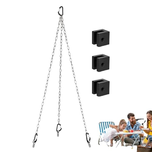 Tripod Grill - Cocina Trípode Campfire, Cocina Estante del Horno Holandés | Almacenamiento fácil, Extraíble, Altura Ajustable Multifunción Aluminio Aleación Bandeja de Camping, Barbacoa Para Cocinero