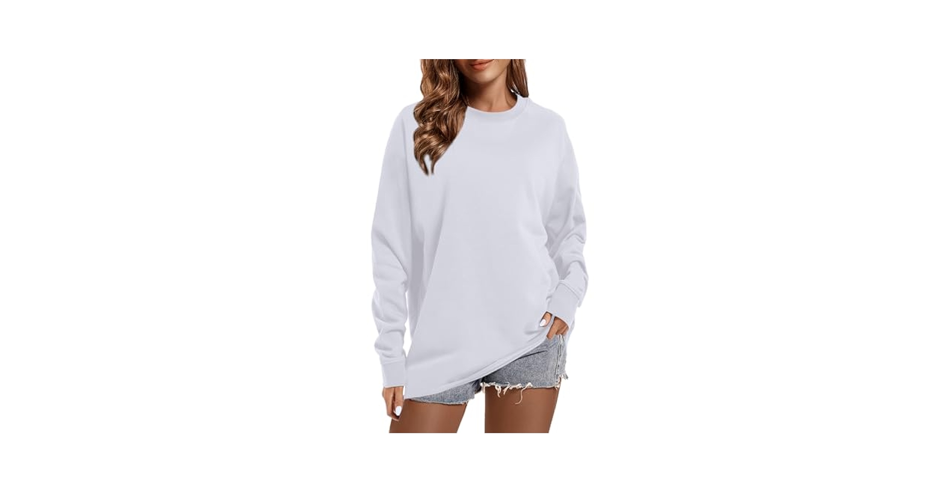 BINTEHGS Crewneck Oversized Long Sleeve Shirts for Women