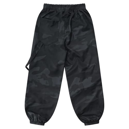 YiZYiF Boys' Camouflage Cargo Pants Hiking Baggy Trousers Slim Fit Outdoor Sweatpants Casual Jogging Bottoms3