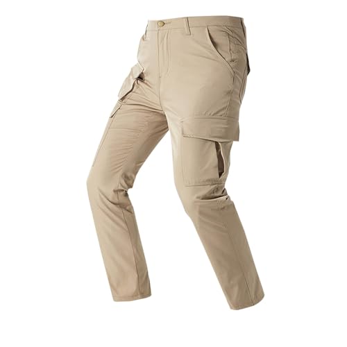 Mens Cargo Work Pants Relaxed Fit Waterproof Outdoor Hiking Tactical Trouser Ripstop Straight Leg Pants Multi Pockets3