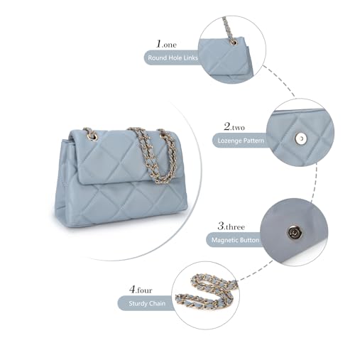 Image of Gladdon Quilted Crossbody Purses for Women Small Ladies Shoulder Bags with Chain Trendy Clutch Purse Cute Designer Bag