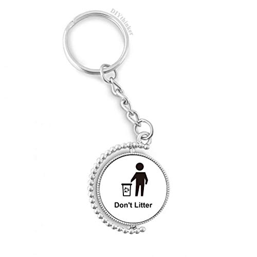Porte-clés rotatif symbole noir DIYthinker de 3,5 pouces pour homme et femme