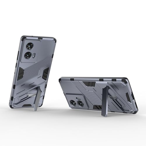 Image of Back case Plastic Shock Proof & Kickstand with Camera Protection Hybrid Back Cover Case for Motorola Edge 50 Fusion, Motorola G85 5G (Grey)
