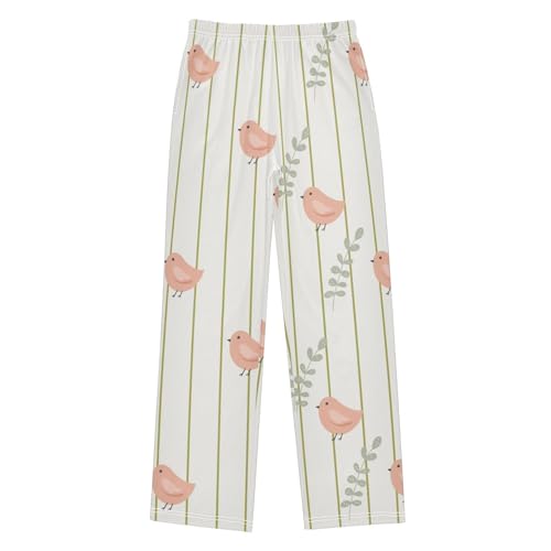 Lines Birds Boys Pants Boys Athletic Pants Long Pant for Boywith Pockets Wide-Leg Size 6-14Y