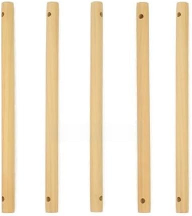 Zazza Home Decor - 19mm Dia. Round Wooden Sticks, Wooden Dowel Rods, Natural Pine Wood Dowel for Crafting Macrame, DIY Decor,Wood Finished and Edge Corner 5mm Hole Both Side. (19mm Dia. / 17 in) : Amazon.in