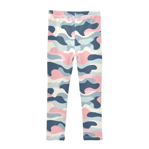 KLL Hand Drawing Camouflage Wavy Toddler Girls Legging Stretch Full Length Athleisure Pants Running2